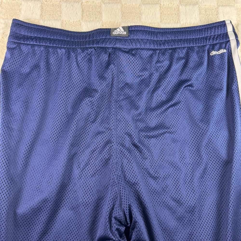 Adidas‎ Basketball Mesh Pants XL 4XO Navy Blue White Stripe Athletic Drawstring - Picture 9 of 12